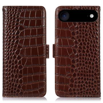 Funda Crocodile con RFID para iPhone Air - Estilo Cartera - Marrón