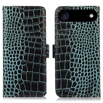 Funda Crocodile con RFID para iPhone Air - Estilo Cartera - Verde
