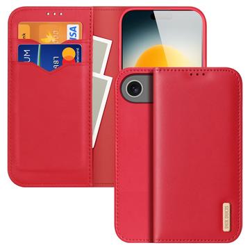 Funda de Cuero Dux Ducis Hivo para iPhone 17 Air - Estilo Cartera - Rojo
