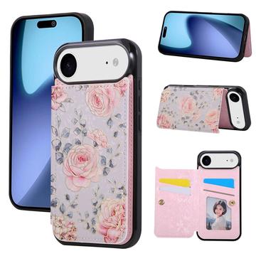 Funda con estampado de flores y tarjetero RFID para iPhone 17 Air - Rosas