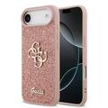 Carcasa Guess Fixed Glitter 4G Metal Logo para iPhone Air - Rosa