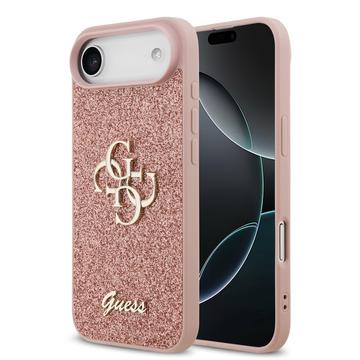 Carcasa Guess Fixed Glitter 4G Metal Logo para iPhone 17 Air - Rosa