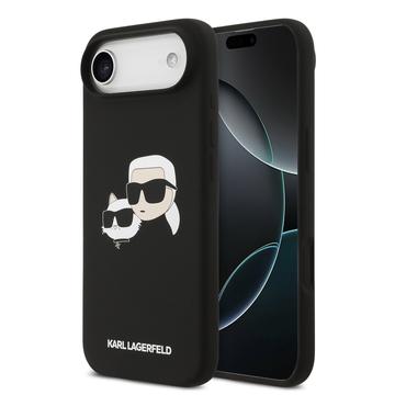 Funda MagSafe de silicona líquida Karl Lagerfeld Double Heads para iPhone Air - Negro