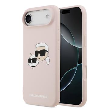 Funda MagSafe de silicona líquida Karl Lagerfeld Double Heads para iPhone Air - Rosa