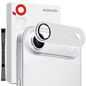iPhone Air Northjo Protección Completa Metal Mate y Cristal Templado Protector de Lente de Cámara - Plata