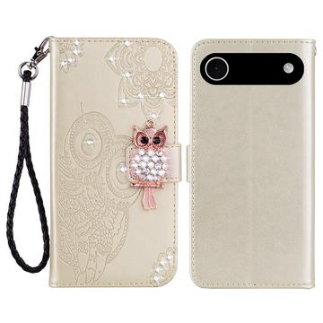 iPhone Air Búho Rhinestone Funda Billetera
