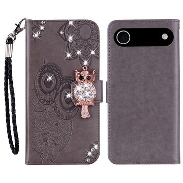 iPhone 17 Air Búho Rhinestone Funda Billetera