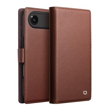 Funda de piel iPhone Air Qialino 2 en 1 desmontable para cartera - Compatible con MagSafeSafe - Marrón