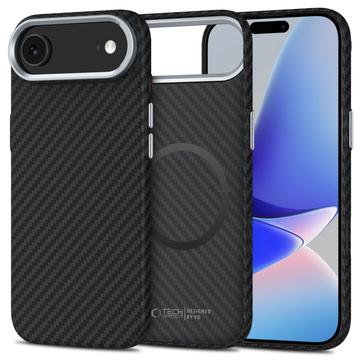 Funda de plástico Tech-Protect Ion Carbon para iPhone 17 Air - Compatible con MagSafe - Negro / Plata