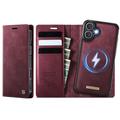 Funda de cartera desmontable 2 en 1 iPhone 17 Caseme C49 - Compatible con MagSafe, RFID - Rojo