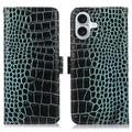 Funda Crocodile con RFID para iPhone 17 - Estilo Cartera - Verde