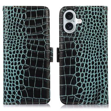 Funda Crocodile con RFID para iPhone 17 - Estilo Cartera - Verde