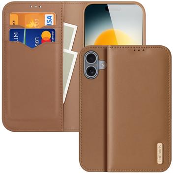 Funda de Cuero Dux Ducis Hivo para iPhone 17 - Estilo Cartera - Marrón