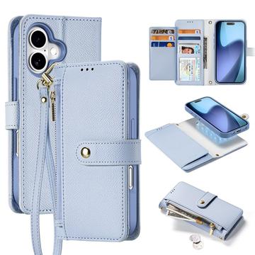 Funda de piel para iPhone 17 Dux Ducis Lawa con tapa magnética - Azul bebé