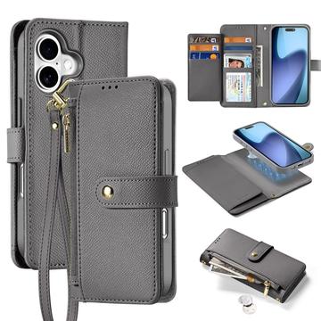 Funda de piel iPhone 17 Dux Ducis Lawa con tapa magnética - Gris