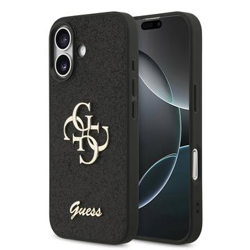 Carcasa Guess Fixed Glitter 4G Metal Logo para iPhone 17 - Negro