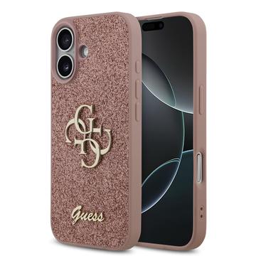 Carcasa Guess Fixed Glitter 4G Metal Logo para iPhone 17 - Rosa