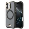 Funda híbrida Lacoste Frosted Finish Gold Logo para iPhone 17 - Compatible con MagSafe - Negro