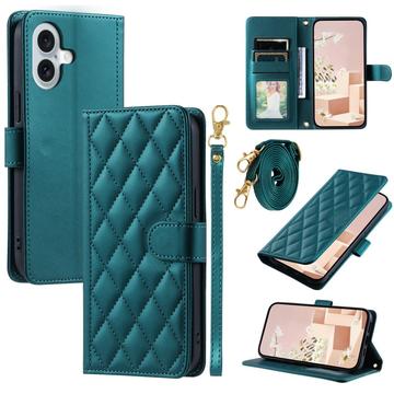 Funda acolchada de lujo para iPhone 17 - Estilo Cartera - Verde