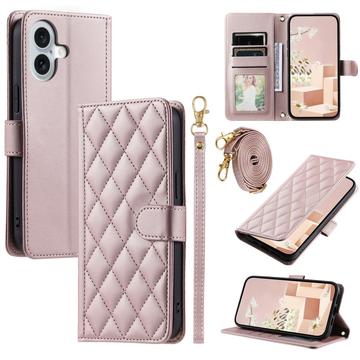 Funda acolchada de lujo para iPhone 17 - Estilo Cartera - Oro rosa