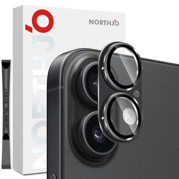 iPhone 17 Northjo Protección Completa Metal Mate y Cristal Templado Protector de Lente de Cámara - Negro