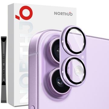 iPhone 17 Northjo Protección Completa Metal Mate y Cristal Templado Protector de Lente de Cámara - Morado