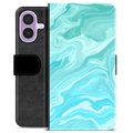 Funda Cartera Premium para iPhone 17 - Mármol Azul