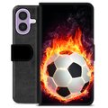 Funda Cartera Premium para iPhone 17 - Pelota de Fútbol en Llamas