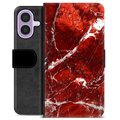 Funda Cartera Premium para iPhone 17 - Mármol Rojo