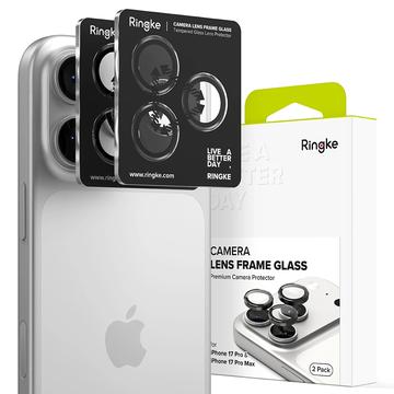 Protector Vidro Templado para Lente Cámara Ringke para iPhone 17 Pro/17 Pro Max - 2 Piezas - Negro