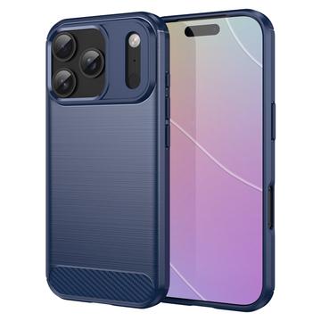 Carcasa de TPU Brushed para iPhone 17 Pro - Fibra de Carbono - Negro - Azul