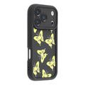 Funda de TPU con estampado de mariposas para iPhone 17 Pro - Amarillo / Negro