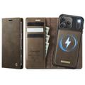 Funda de cartera desmontable 2 en 1 iPhone 17 Pro Caseme C49 - Compatible con MagSafe, RFID - Café