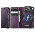 Funda de cartera desmontable 2 en 1 iPhone 17 Pro Caseme C49 - Compatible con MagSafe, RFID - Morado
