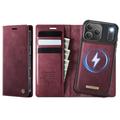 Funda de cartera desmontable 2 en 1 iPhone 17 Pro Caseme C49 - Compatible con MagSafe, RFID - Rojo