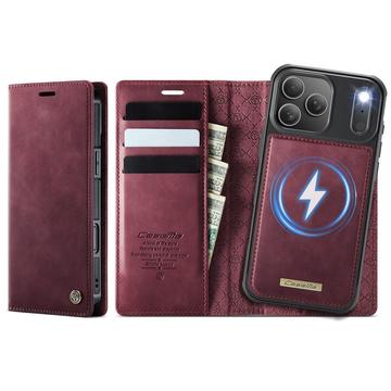Funda de cartera desmontable 2 en 1 iPhone 17 Pro Caseme C49 - Compatible con MagSafe, RFID - Rojo