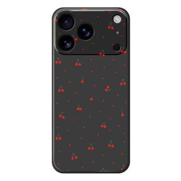 Funda de TPU iPhone 17 Pro con estampado de cerezas - Negra