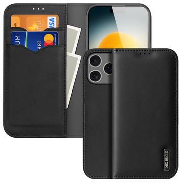 Funda de Cuero Dux Ducis Hivo para iPhone 17 Pro - Estilo Cartera - Negro