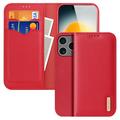 Funda de Cuero Dux Ducis Hivo para iPhone 17 Pro - Estilo Cartera - Rojo