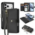 Funda de piel iPhone 17 Pro Dux Ducis Lawa con tapa magnética - Negro