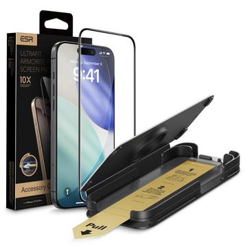 Protector de pantalla de vidrio templado iPhone 17 Pro ESR UltraFit Armorite Pro - 9H, 0.3mm - Borde negro