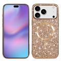 Funda iPhone 17 Pro con purpurina galvanoplastia - MagSafe Compatible - Rosa Dorado