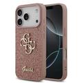 Carcasa Guess Fixed Glitter 4G Metal Logo para iPhone 17 Pro - Rosa