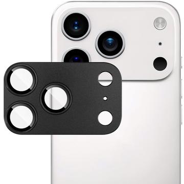 iPhone 17 Pro Imak Protector de lente de cámara de metal y vidrio templado de cobertura completa - Negro