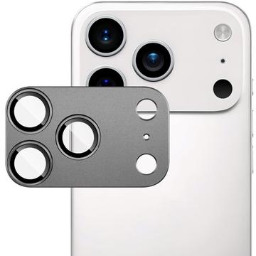 iPhone 17 Pro Imak Protector de lente de cámara de metal y vidrio templado de cobertura completa - Gris