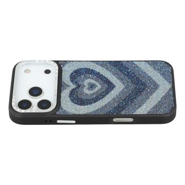 Funda híbrida magnética iPhone 17 Pro Jaucase Heart Pattern - Negro
