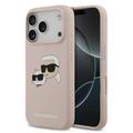 Funda MagSafe de silicona líquida Karl Lagerfeld Double Heads para iPhone 17 Pro - Rosa