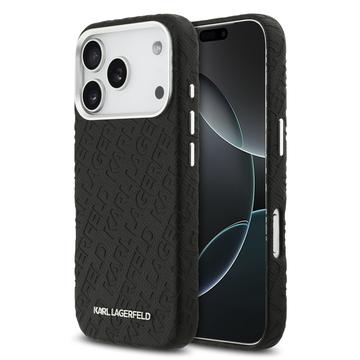 Funda MagSafe iPhone 17 Pro Karl Lagerfeld Grained Repeated Logo - Negro