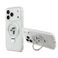 Funda iPhone 17 Pro Karl Lagerfeld Ringstand Karl & Choupette Mag - Blanco