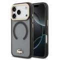 Funda híbrida Lacoste Frosted Finish Gold Logo para iPhone 17 Pro - Compatible con MagSafe - Negro